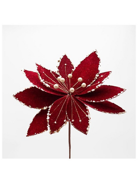 Λουλουδι Βελουδινο Μπορντο, με Σαμπανι Λεπτομερειες, 33x45cm