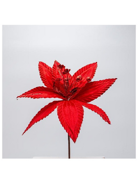 Λουλουδι Κοκκινο με Διακριτικη Γραμμη Glitter, 30x20cm