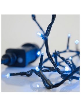 Σειρα, 240 led 3mm, 31v Μετασχηματιστη, 8 Προγραμματα & Μνημη, Πρασινο pvc Καλωδιο, Μπλε Led, ανα 5cm, Προεκταση Παροχης 3m, Ιρ44