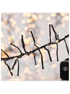 Cluster 7m, 768 led 3mm, 31v Μετασχηματιστη, 8 Προγραμματα & Μνημη, Πρασινο pvc Καλωδιο, Θερμο Λευκο Led, Προεκταση Παροχης 3m, Ip44