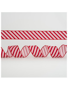 Κορδελα Λευκη, με Κοκκινα Σχεδια, 6,35cm, 10y