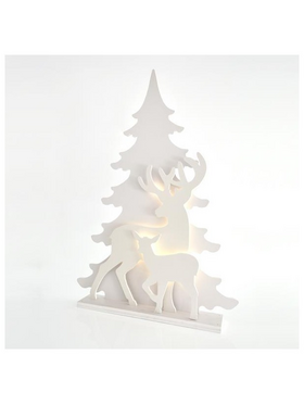 Διακοσμητικο με Ταρανδους, Επιτραπεζιο, Φωτιζομενο, 42 Led, με Μετασχηματιστη, 77x11,5x110cm, Ip44