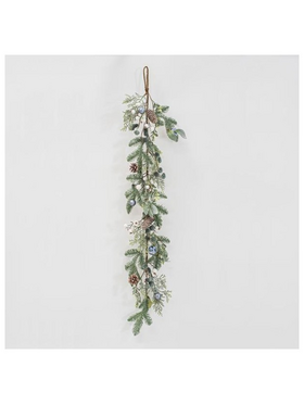 Κλαδα, με Κουκουναρες και Γαλαζια Διακοσμητικα, 120cm