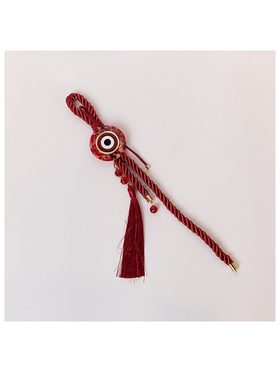 Κρεμαστο Γουρι, Κοκκινο, με Χρυσες Λεπτομερειες και Ματι, 38cm