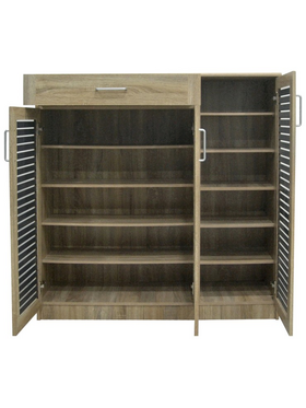 Παπουτσοθήκη-Ντουλάπι Sante Pakoworld 30 Ζεύγων σε Sonoma-Ανθρακί Απόχρωση 120x37x123εκ