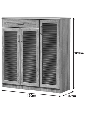 Παπουτσοθήκη-Ντουλάπι Sante Pakoworld 30 Ζεύγων σε Sonoma-Ανθρακί Απόχρωση 120x37x123εκ