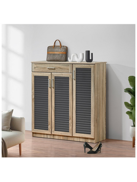 Παπουτσοθήκη-Ντουλάπι Sante Pakoworld 30 Ζεύγων σε Sonoma-Ανθρακί Απόχρωση 120x37x123εκ