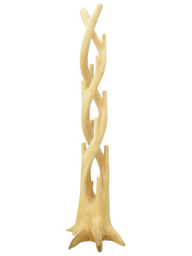 Κρεμάστρα Επιδαπέδια Gantou Pakoworld Suar Ξύλο σε Φυσική Απόχρωση 40x40x200εκ