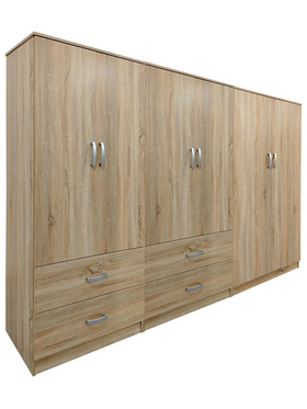 Ντουλάπα Εξάφυλλη Lego Pakoworld Sonoma 240x42x180εκ