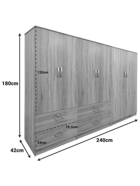 Ντουλάπα Εξάφυλλη Lego Pakoworld Sonoma 240x42x180εκ