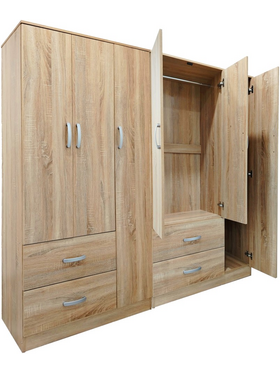 Ντουλάπα Εξάφυλλη Lego Pakoworld Sonoma 180x42x180εκ