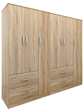 Ντουλάπα Εξάφυλλη Lego Pakoworld Sonoma 180x42x180εκ