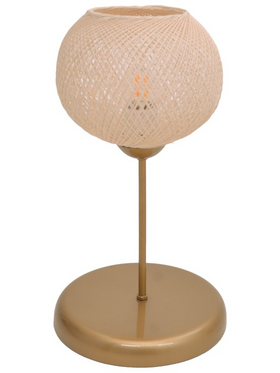 Επιτραπέζιο Φωτιστικό Gaia Pakoworld ε27 Μέταλλο Χρυσό Φ22x37εκ