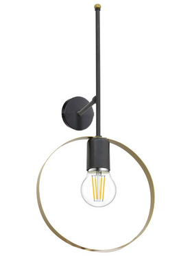 Φωτιστικό Τοίχου-Απλίκα Bendia Pakoworld ε27 Μέταλλο Μαύρο-Χρυσό 25x15x52εκ