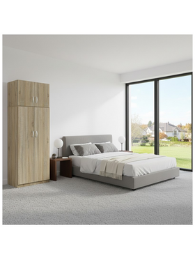 Ντουλάπα Δίφυλλη και Πατάρι Lego Pakoworld σε oak Απόχρωση 80x42x240εκ