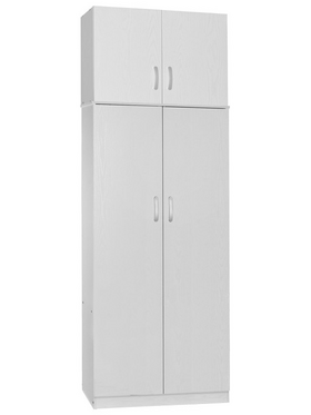 Ντουλάπα Δίφυλλη και Πατάρι Lego Pakoworld σε Λευκή Απόχρωση 80x42x240εκ