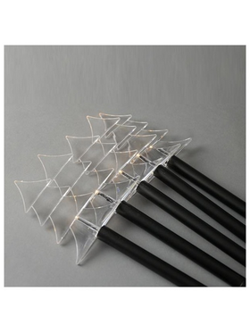 Σειρα, 5 led 3mm, 5 Δεντρα με Ραβδι για Εδαφος 37cm, Ηλιακο Συλλεκτη με Αισθητηρα, Μαυρο pvc Καλωδιο, Θερμο Λευκο Led, ανα 35cm, Προεκταση Παροχης 2m, Ip44