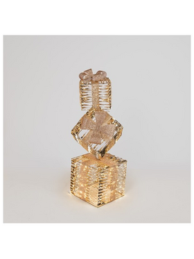 Κουτια Φωτιζομενα Χρυσα 95cm, 600 Μινι Led, 4,5v Μετασχηματιστη, Χρονοδιακοπτη, Ασhmi Xaλκινο Καλωδιο, Θερμο Λευκο Led, Προεκταση Παροχης 5m, Ip44