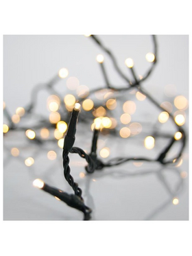 Σειρα, 1200 led 3mm, 31v Μετασχηματιστη, Σταθερο, Πρασινο pvc Καλωδιο, Θερμο Λευκο Led, ανα 5cm, Προεκταση Παροχης 3m, Ιρ44