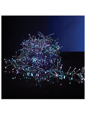 Cluster 6m, 768 led 3mm, 31v Μετασχηματιστη, 8 Προγραμματα & Μνημη, Πρασινο pvc Καλωδιο, Oπαλ Πολυχρωμο Led, Προεκταση Παροχης 3m, Ip44