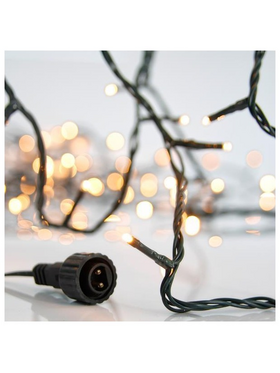 Σειρα, 200 led 3mm, 31v Μετασχηματιστη, 4 Επεκτασεις εωσ 3 Σετ, Πρασινο pvc Καλωδιο, Θερμο Λευκο Led, ana 5cm, Προεκταση Παροχης 3m, Ιρ44