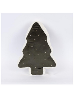 Μαξιλαρι Δεντρακι, Πρασινο Σκουρο Βελουδο με Χρυσα Αστερακια, 6x31x45cm