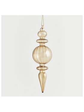 Γυαλινο Στολιδι, Διαφανο Καφε Ανοιχτο, σετ 3τμχ, 5x5x18cm