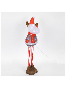 Ακρυλικο Ελαφακι me Ποδια Candy, 3,5v Μετασχηματιστη, 35 Λευκα Led, Προεκταση Παροχης 5m, 20x22x70cm, Ip44