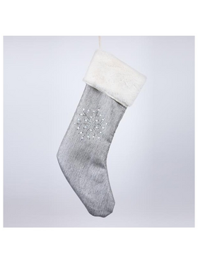 Καλτσα, Ασημι με Λευκες Περλες, 25x45cm