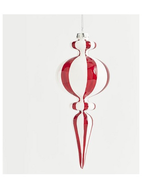 Γυαλινο Στολιδι, Ασπρο και Κοκκινο,  21cm