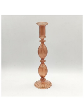 Γυαλινο Κηροπηγιο, Φουσκα, Καραμελα, 8x26cm