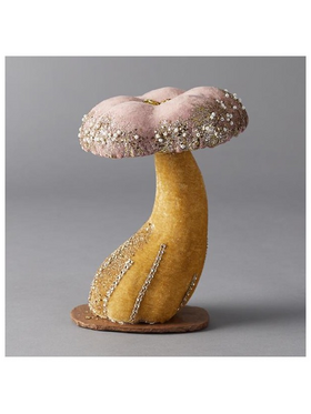 Βελουδινο Μανιταρι ,Ροζ, με Γκλιτερ, 16x16x23cm