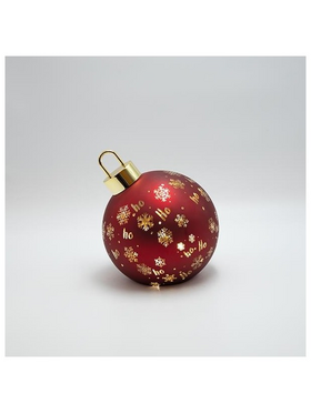 Φωτιζομενη Μπαλα, Κοκκινη με Χιονονιφαδες, 15x18cm