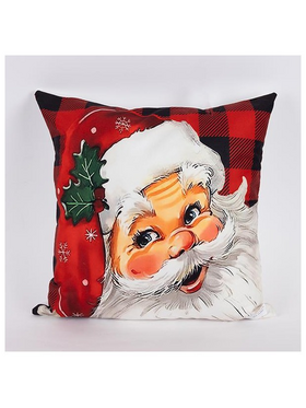 Μαξιλαρι, Κοκκινο Καρο, με Αγιο Βασιλη, 45x45cm