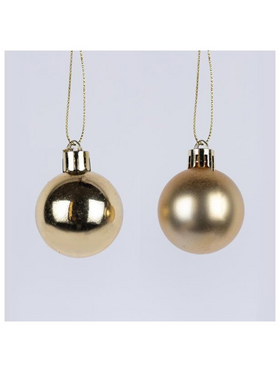 Μπαλα Πλαστικη, Χρυση, Γυαλιστερη και Ματ, σετ 6τμχ, 4cm (Top 120)