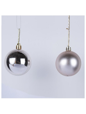 Μπαλα Πλαστικη, Σαμπανι, Γυαλιστερη και Ματ, σετ 6τμχ, 8cm (Top 120)