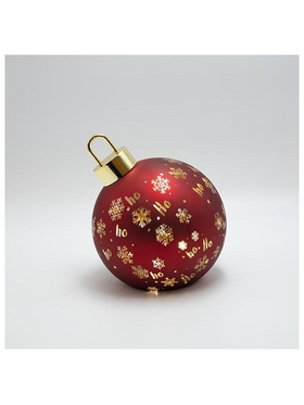 Φωτιζομενη Μπαλα, Κοκκινη με Χιονονιφαδες, 18x21.5cm