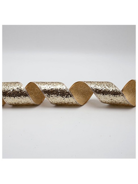 Κορδελα me Χρυσο Χοντροκομμενο Glitter, 6.30cm, 10m