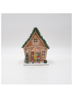 Χαρτινο Σπιτακι, Καφε, Φωτιζομενο, 12.5x10.5x16cm