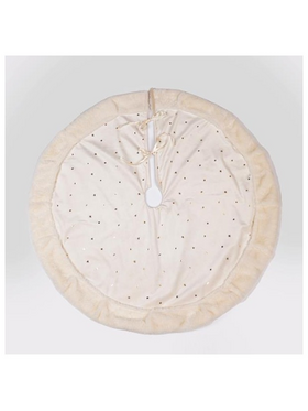 Ποδια Δεντρου, Μπεζ Βελουδο με Χρυσα Αστερακια, 90cm