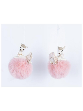 Στολιδι Πολυρεζιν, Ελαφακι σε ροζ πον-Πον, 2 Σχεδια, 6x11cm