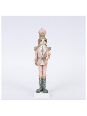 Διακοσμητικο Πολυρεζιν, Σκυλος Στρατιωτης, Ροζ, 6,5x5x23cm