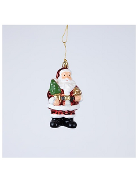 Πλαστικο Στολιδι, Αγιος Βασιλης, σετ 2τμχ, 12cm