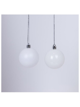 Μπαλα Πλαστικη, Λευκη, Γυαλιστερη και Ματ, σετ 6τμχ, 6cm (Top 120)