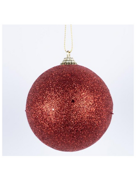 Μπαλα Πλαστικη, Κοκκινη, Γκλιτερ, σετ 6τμχ, 8cm (Top 120)