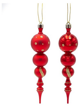 Πλαστικο Στολιδι, Σταλακτιτης, Χρυσο Κοκκινο, σετ 4τμχ, 18cm