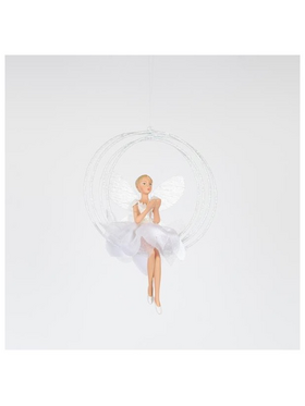 Νεραιδα σε Κουνια, Λευκh, 15cm