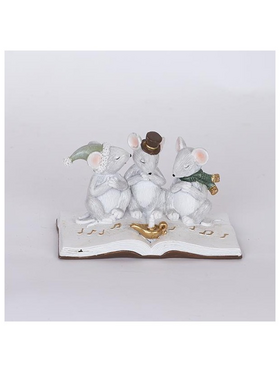 Διακοσμητικο Πολυρεζιν, Ποντικακια Πανω σε Βιβλιο, 10.5x12x17cm