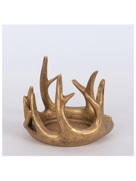 Διακοσμητικο Κηροπηγιο με Χρυσα Κερατα, 9.5x12cm
