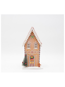 Χαρτινο Σπιτακι, Μπεζ με Μπισκοτουλη, Φωτιζομενο, 11x8.5x22cm
